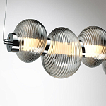 Подвесной светильник линейный с 7-ю рифлеными стеклянными шарами Marcelh Light варинант исполнения - 9 | Loft Concept в Тюмени