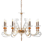 Люстра с 8-ю лампочками и изогнутыми прозрачными элементами из стекла Twisted Glass Candles Chandelier варинант исполнения - 1 | Loft Concept в Тюмени