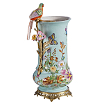 Ваза с птичкой из фарфора с бронзовыми элементами Garden of Eden варинант исполнения - 1 | Loft Concept в Тюмени