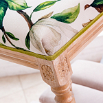 Банкетка из натурального бука золотистая с изображением птиц и цветов Blooming Bird варинант исполнения - 3 | Loft Concept в Тюмени