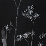 Обои ручная роспись Bamboo Argent on Pitch dyed silk варинант исполнения - 2 | Loft Concept в Тюмени