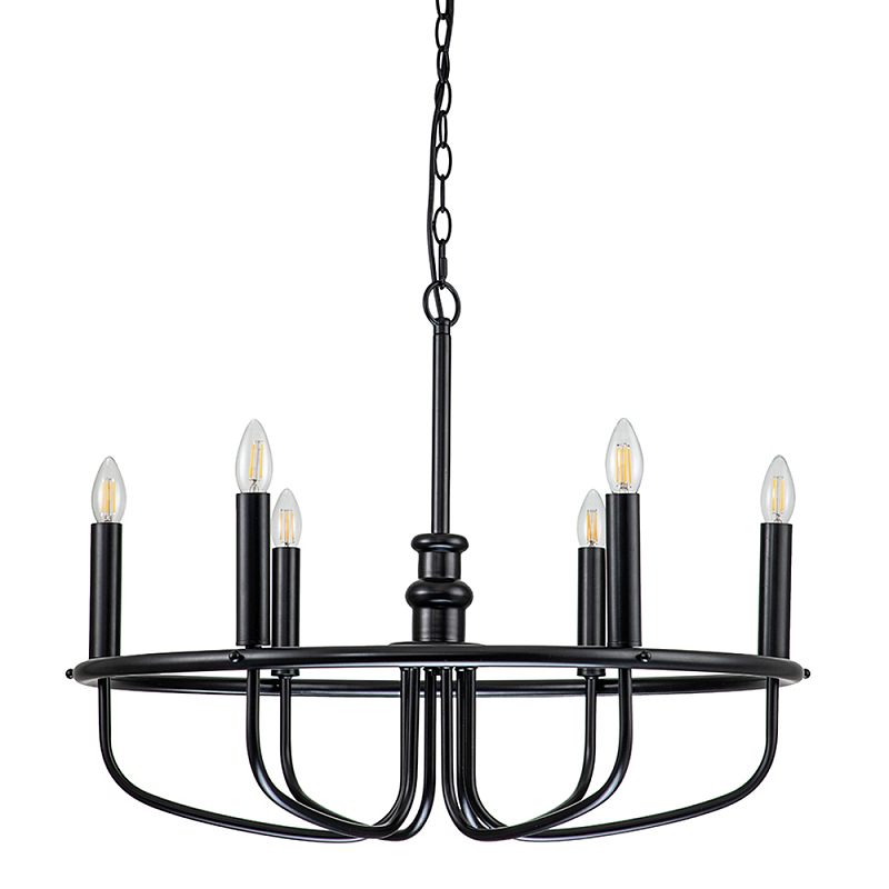 Люстра круглая с 6-ю лампами Kichler Латунь Черный Никель в Тюмени | Loft Concept 