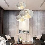 Подвесной светильник с белыми изящными декоративными лепестками Volumetric Petal Lamp варинант исполнения - 7 | Loft Concept в Тюмени