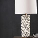 Настольная лампа покрытая лепестками белых цветов Fancy Calla Lily варинант исполнения - 3 | Loft Concept в Тюмени