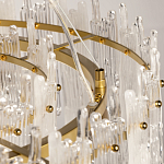 Люстра круглая с прозрачными стержнями разной длины Textured Glass Chandelier варинант исполнения - 10 | Loft Concept в Тюмени