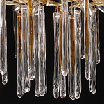 Люстра подвесная золотого цвета с разветвленными ветвями и прозрачными стеклянными подвесками Droplet Chandelier варинант исполнения - 7 | Loft Concept в Тюмени