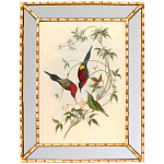 Постер с изображением птиц и цветов в зеркальной раме Blooming Birds Poster варинант исполнения - 2 | Loft Concept в Тюмени