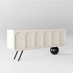 Дизайнерский комод с фактурным фасадом и чёрной ножкой в форме шара Samanta варинант исполнения - 1 | Loft Concept в Тюмени