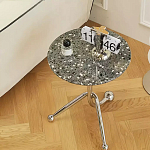 Дизайнерский журнальный стол с круглой столешницей на изогнутых стальных ножках Obafaby варинант исполнения - 2 | Loft Concept в Тюмени