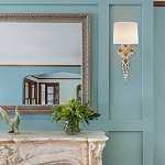 Бра с цветочным основанием и тканевым абажуром Tugella Flower Lamp варинант исполнения - 5 | Loft Concept в Тюмени