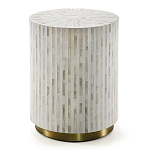 Круглый приставной столик с инкрустацией RADIAL BONE INLAY SIDE TABLE варинант исполнения - 3 | Loft Concept в Тюмени