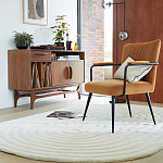 Кресло бархатное с подлокотниками на металлическом каркасе Oriel Retro Armchair варинант исполнения - 6 | Loft Concept в Тюмени