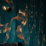 Обои с вышивкой ручной работы Plume Original colourway on velvet варинант исполнения - 1 | Loft Concept в Тюмени