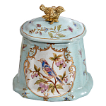 Шкатулка голубого цвета с рисунком и состаренным эффектом Eden Garden варинант исполнения - 2 | Loft Concept в Тюмени