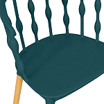 Пластиковый стул на ножках из массива бука Ferret Spiral Green варинант исполнения - 4 | Loft Concept в Тюмени