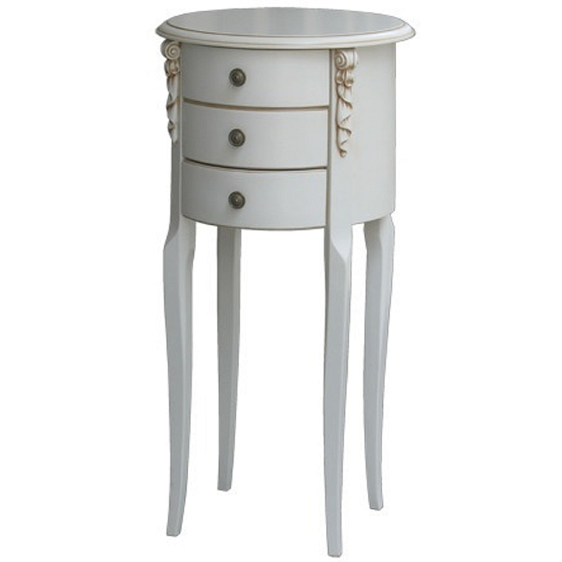 Круглый небольшой комод в стиле прованс Montmartre Provence Chest of Drawers Белый Орех Круглый небольшой комод в стиле прованс Montmartre Provence Chest of Drawers Белый Орех в Тюмени | Loft Concept