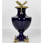 Ваза темно-синего цвета из фарфора с бронзовыми стрекозами Eden Garden porcelain and bronze варинант исполнения - 1 | Loft Concept в Тюмени