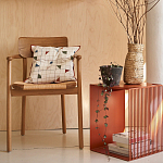 Оранжевый приставной стол из металла Lattice варинант исполнения - 8 | Loft Concept в Тюмени