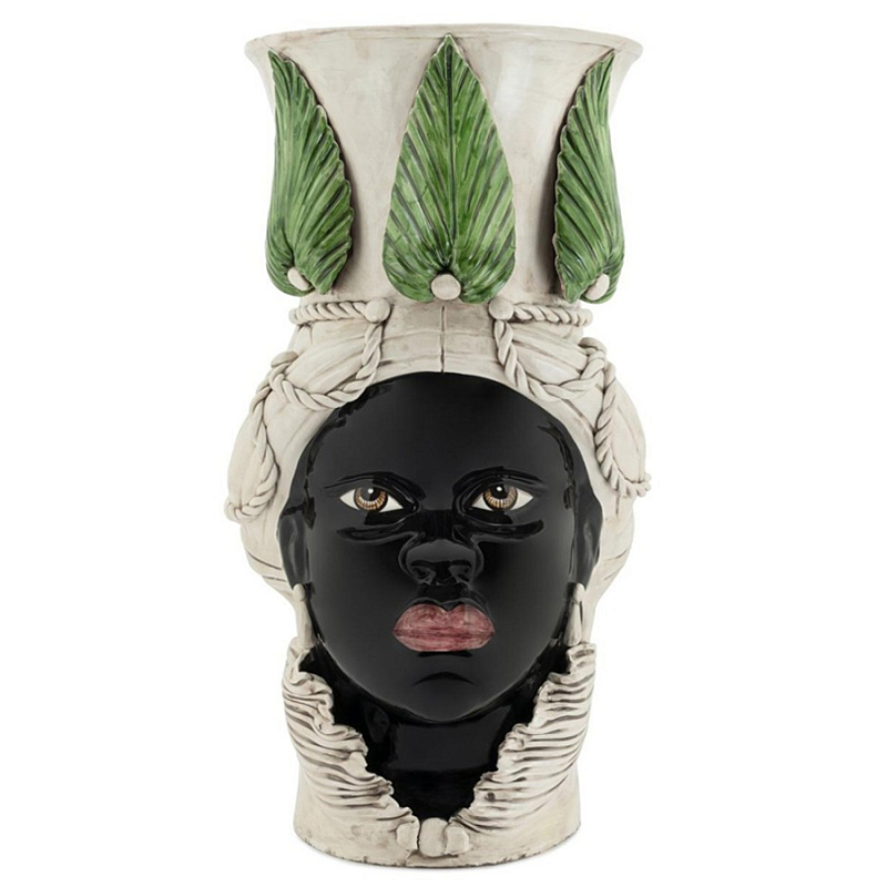 Ваза Vase Moro Lady Giant With Leaf Черный Бежевый Зеленый Ваза Vase Moro Lady Giant With Leaf Черный Бежевый Зеленый в Тюмени | Loft Concept
