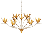 Люстра с плафонами в виде цветов Golden Bird of Paradise варинант исполнения - 3 | Loft Concept в Тюмени