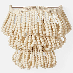 Настенный светильник с подвесками из деревянных бусин молочного цвета Wooden Beads Wall Lamp варинант исполнения - 4 | Loft Concept в Тюмени