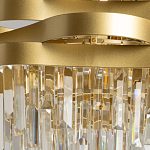 Люстра цвета матового золота с металлическими лентами и длинными прозрачными подвесками Gilded Waves варинант исполнения - 4 | Loft Concept в Тюмени