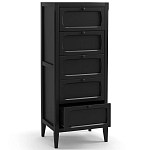 Комод узкий с 5-ю ящиками черный Silva Black Chest of Drawers варинант исполнения - 3 | Loft Concept в Тюмени