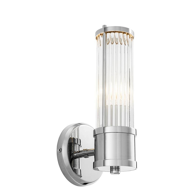 Бра Wall Lamp Claridges Single Nickel Никель Прозрачное Стекло Бра Wall Lamp Claridges Single Nickel Никель Прозрачное Стекло в Тюмени | Loft Concept