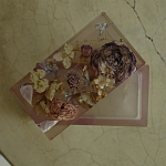 Шкатулка из эпоксидной смолы с цветами розовая Epoxy Resin Rectangular Box Pink варинант исполнения - 2 | Loft Concept в Тюмени