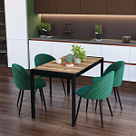 Стол обеденный раздвижной с прямоугольной столешницей на четырех черных ножках Blair варинант исполнения - 9 | Loft Concept в Тюмени