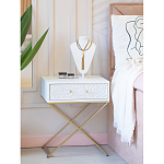 Приставной столик с выдвижным ящиком  White Table Carved Pattern варинант исполнения - 8 | Loft Concept в Тюмени