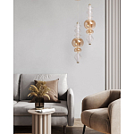 Подвесной светильник с вертикальной композицией из прозрачных и янтарных стеклянных шаров и ромбов Gabriel Scott Luna варинант исполнения - 11 | Loft Concept в Тюмени