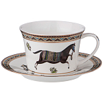 Чайный сервиз из фарфора с изображением лошадей на 6 персон 15 предметов Porcelain Horse Set  варинант исполнения - 1 | Loft Concept в Тюмени