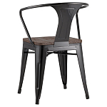 Черный глянцевый стул с сиденьем из натурального дерева TOLIX варинант исполнения - 5 | Loft Concept в Тюмени