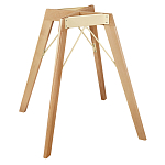 Стол обеденный с серой овальной столешницей из керамики на четырех деревянных ножках Gray Ceramics варинант исполнения - 7 | Loft Concept в Тюмени