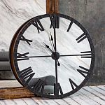 Часы настенные зеркальные с чёрным металлическим циферблатом Mirror Tower Clock варинант исполнения - 5 | Loft Concept в Тюмени