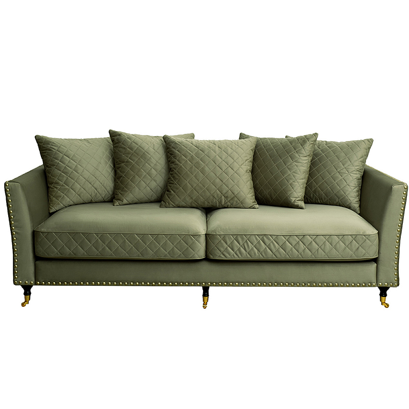 Диван Giorgio Sofa трехместный велюровый Оливковый Темно-синий Диван Giorgio Sofa трехместный велюровый Оливковый Темно-синий в Тюмени | Loft Concept