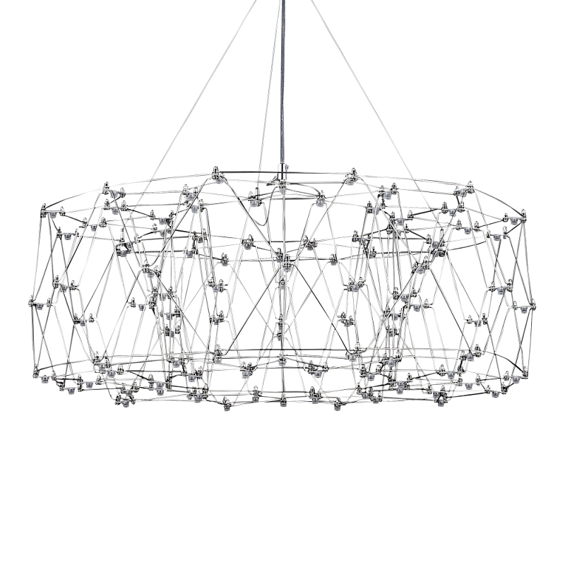 Люстра с тонкой металлической конструкцией цвета хром Quasar Прозрачный Хром в Тюмени | Loft Concept 