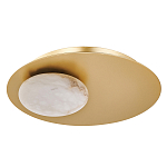 Бра с овальным основанием золотого цвета  и плафоном из алебастра Shaw Lighting варинант исполнения - 1 | Loft Concept в Тюмени