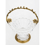 Чаша из прозрачного стекла на ножке с бронзовой ручкой в виде ветки Eden Garden варинант исполнения - 3 | Loft Concept в Тюмени