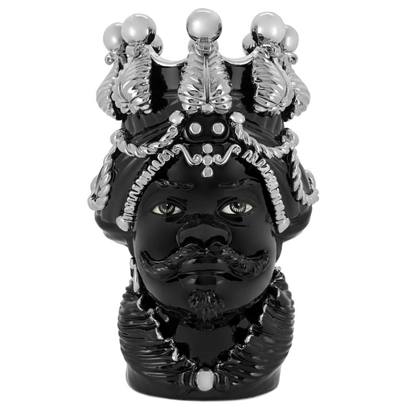 Ваза Vase Moro Man Ltd Platinum Черный Серебряный Ваза Vase Moro Man Ltd Platinum Черный Серебряный в Тюмени | Loft Concept