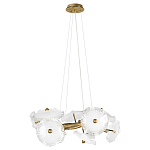 Люстра подвесная круглая с ветвистыми бронзовыми элементами и стеклянными рифлеными дисками Textured Glass Chandelier варинант исполнения - 1 | Loft Concept в Тюмени