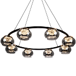 Люстра с круглыми плафонами из дымчато-серого стекла IONA Grey Glass Chandelier 8 варинант исполнения - 1 | Loft Concept в Тюмени