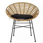 Стул круглый с ротанговым плетением Round Wicker Stool варинант исполнения - 2 | Loft Concept в Тюмени