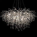 Люстра подвесная с прозрачными стеклянными подвесками в форме капель Диаметр 100 см Droplet Chandelier варинант исполнения - 19 | Loft Concept в Тюмени