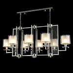 Люстра прямоугольной формы с 8-ю цилиндрическими плафонами из стекла Laurent варинант исполнения - 3 | Loft Concept в Тюмени