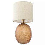 Настольная лампа с тканевым бежевым абажуром на овальном основании Beige Lampshade on Oval Base варинант исполнения - 2 | Loft Concept в Тюмени