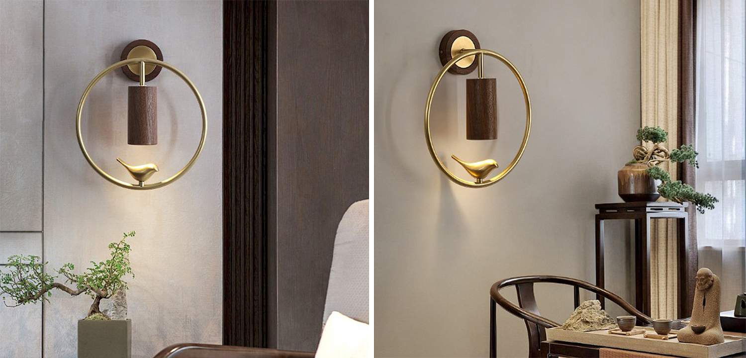 Бра деревянное с птичкой Manu Wall Lamp Бра деревянное с птичкой Manu Wall Lamp - Loft-Concept в Тюмени