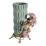 Ваза с птицами и цветами из фарфора с бронзовыми элементами Garden of Eden варинант исполнения - 4 | Loft Concept в Тюмени