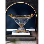 Чаша из прозрачного стекла с бронзовым рельефным ободком Eden Garden варинант исполнения - 2 | Loft Concept в Тюмени